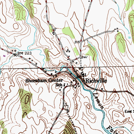 Topographic Map of Richville Dam, VT