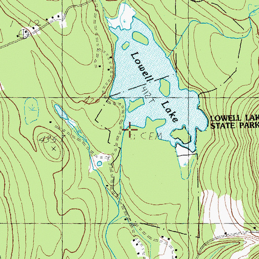 Topographic Map of Lowell Lake Dam, VT