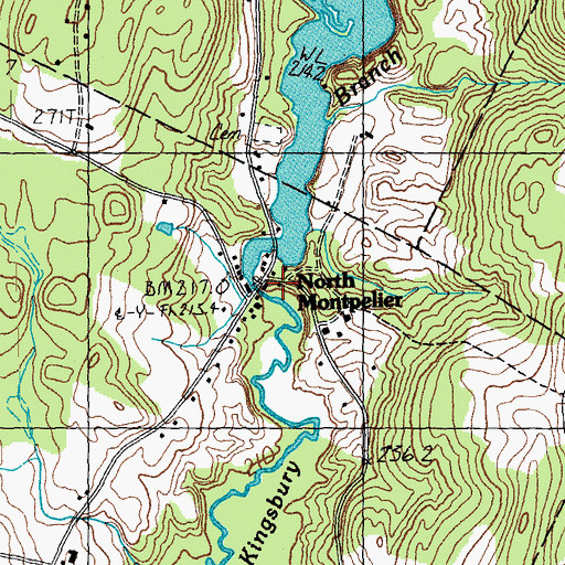 Topographic Map of North Montpelier Pond Upper Dam, VT