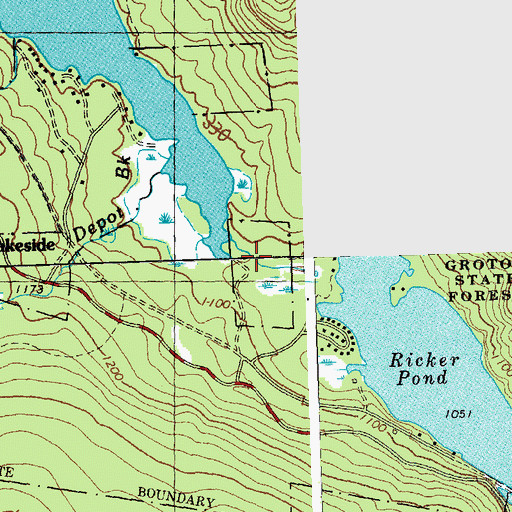 Topographic Map of Groton Pond Dam, VT