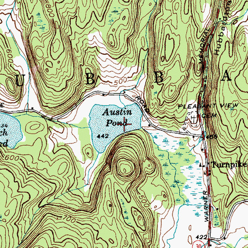 Topographic Map of Austin Pond Dam, VT