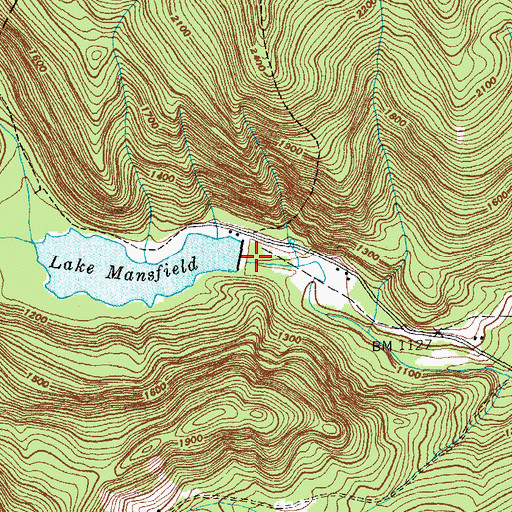 Topographic Map of Lake Mansfield Dam, VT