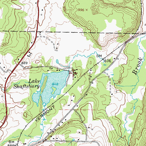 Topographic Map of Lake Shaftsbury Dam, VT