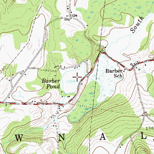 Topographic Map of Barber Pond Dam, VT