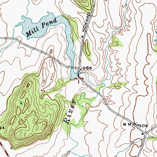 Topographic Map of Parsons Mill Dam, VT