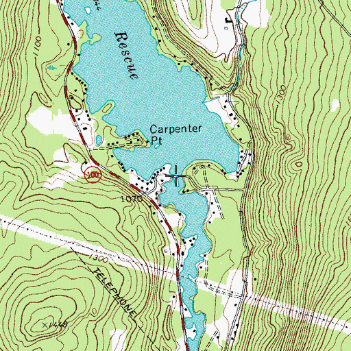 Topographic Map of Lake Rescue Dam, VT