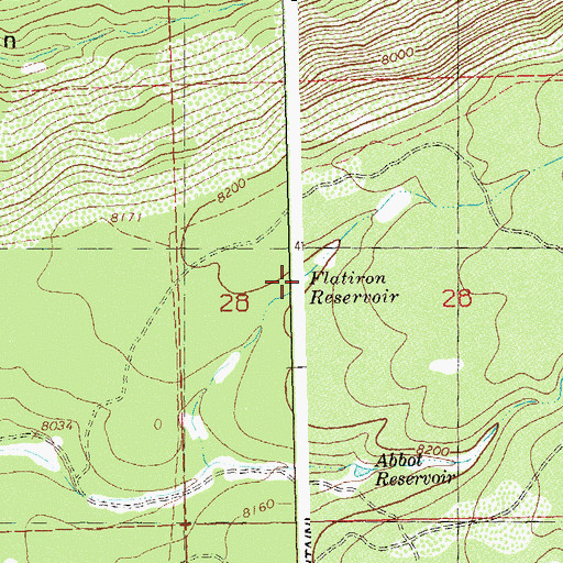 Topographic Map of Flatiron Reservoir, CO