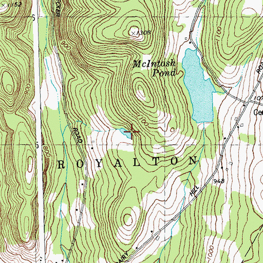 Topographic Map of McIntosh Pond Dam, VT