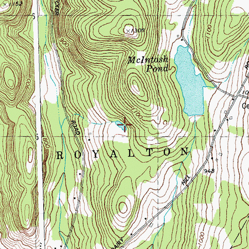 Topographic Map of McIntosh Pond, VT