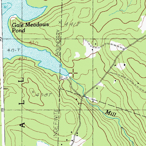 Topographic Map of Gale Meadows Dam, VT