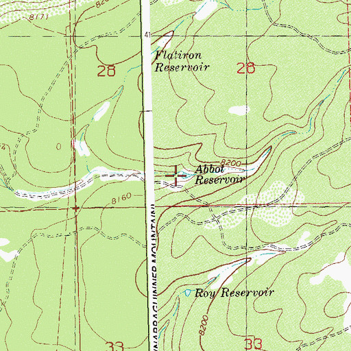 Topographic Map of Abbot Reservoir, CO