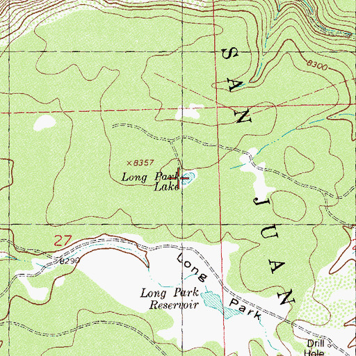 Topographic Map of Long Park Lake, CO