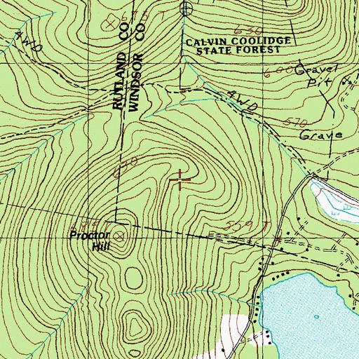 Topographic Map of Amherst Lake, VT