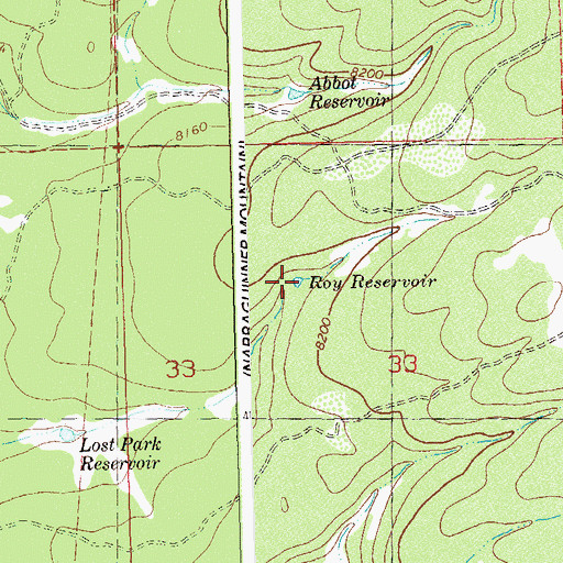Topographic Map of Roy Reservoir, CO