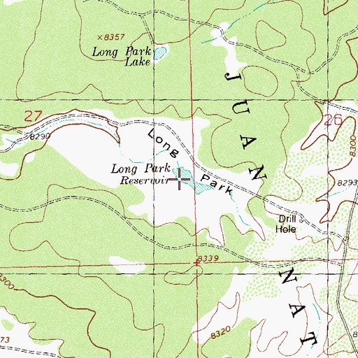 Topographic Map of Long Park Reservoir, CO