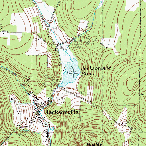 Topographic Map of Jacksonville Pond Dam, VT