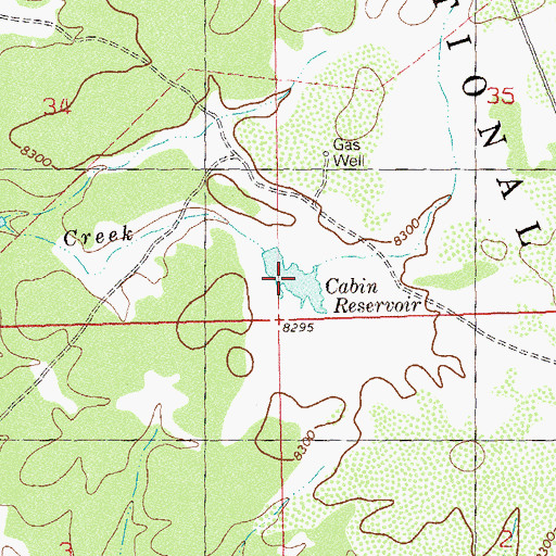 Topographic Map of Cabin Reservoir, CO