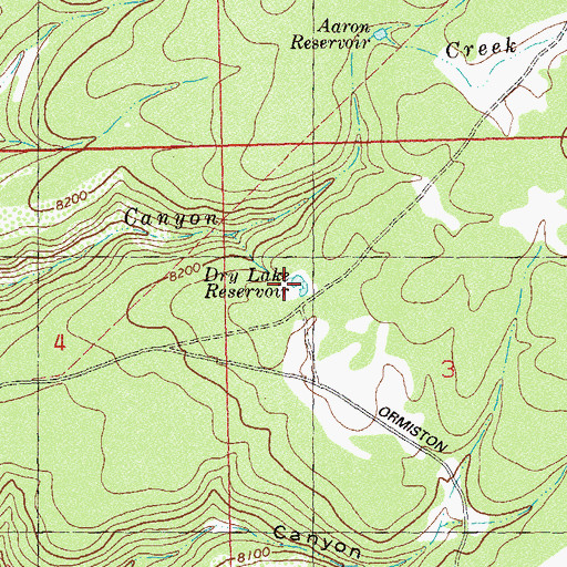 Topographic Map of Dry Lake Reservoir, CO