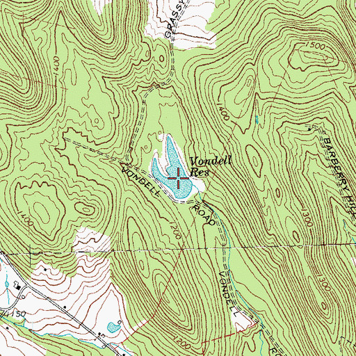 Topographic Map of Vondell Reservoir Dam, VT