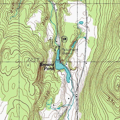 Topographic Map of Browns Pond Dam, VT