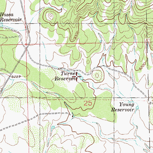 Topographic Map of Turner Reservoir, CO