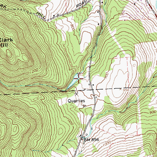Topographic Map of Youngs Brook Reservoir, VT