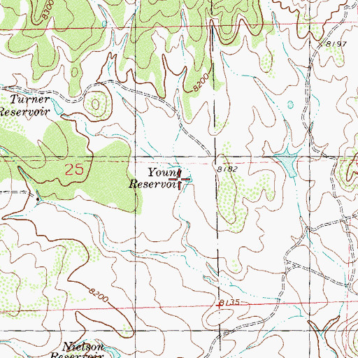 Topographic Map of Young Reservoir, CO