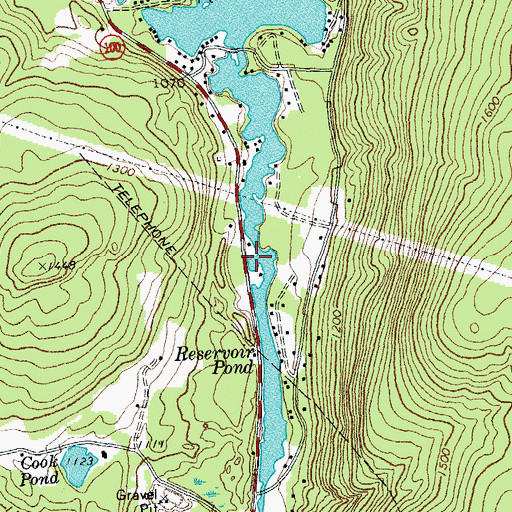 Topographic Map of Reservoir Pond Dam, VT
