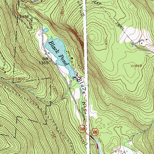 Topographic Map of Black Pond Dam, VT