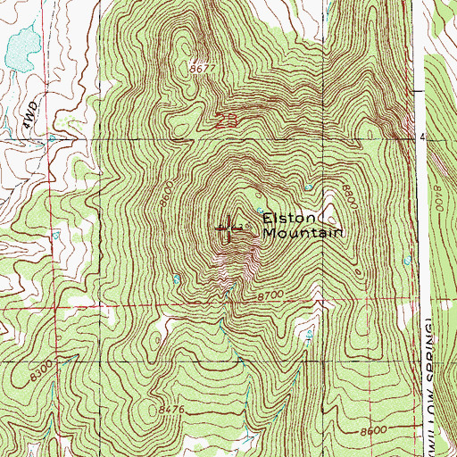 Topographic Map of Elston Mountain, CO