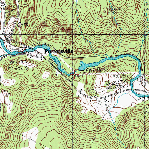 Topographic Map of Wolcott Dam, VT