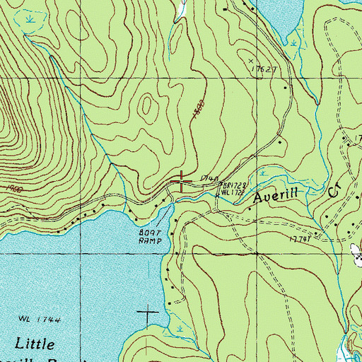 Topographic Map of Little Averill Dam, VT