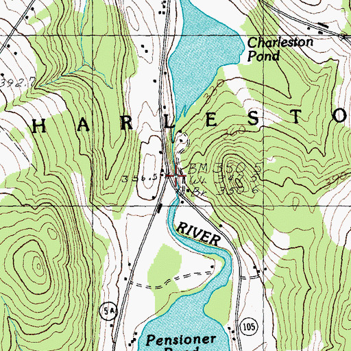 Topographic Map of Pensioner Pond Dam, VT