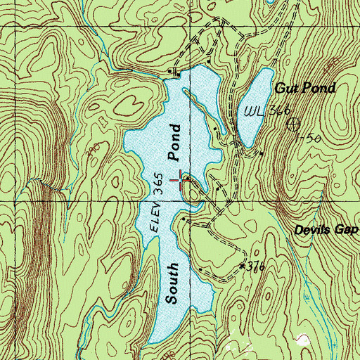 Topographic Map of South Pond Dam, VT