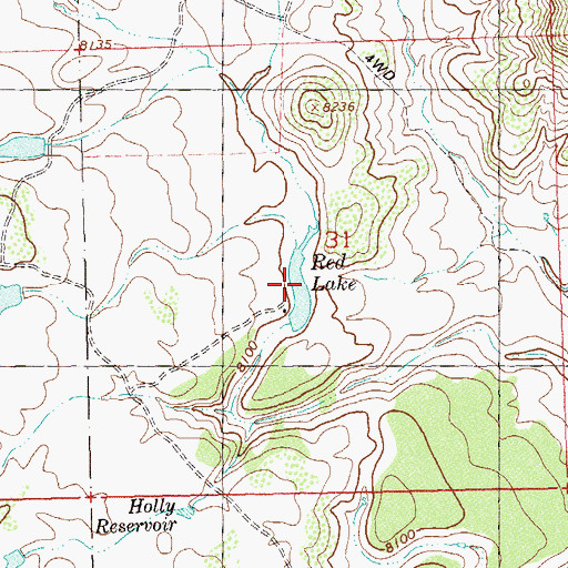 Topographic Map of Red Lake, CO