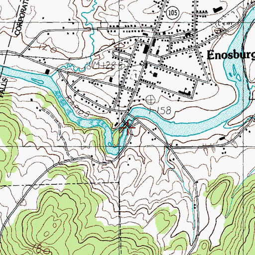 Topographic Map of Enosburg Falls Dam, VT