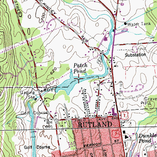 Topographic Map of Patch Dam, VT
