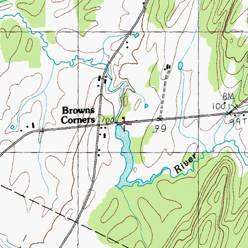 Topographic Map of Bullis Pond Dam, VT