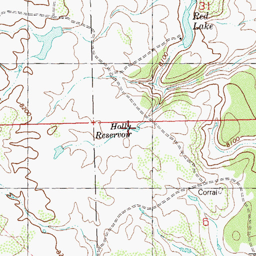 Topographic Map of Holly Reservoir, CO