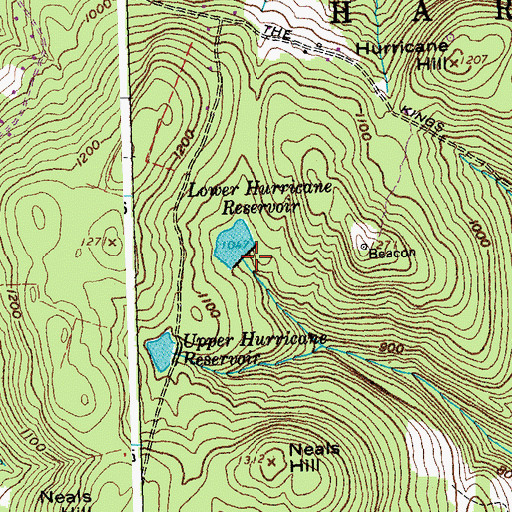 Topographic Map of Lower Hurricane Reservoir Dam, VT