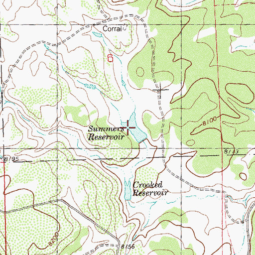 Topographic Map of Summers Reservoir, CO