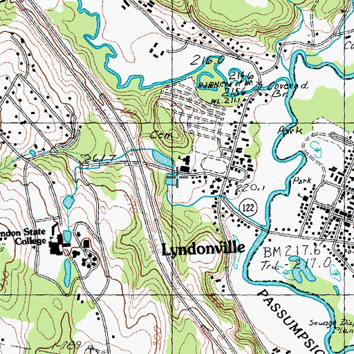 Topographic Map of Institute Pond, VT
