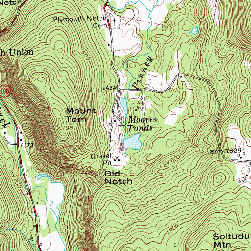 Topographic Map of Moore Pond Upper Dam, VT