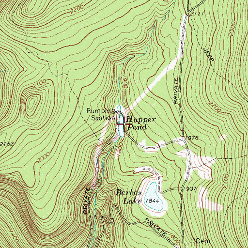 Topographic Map of Hopper Brook Dam, VT