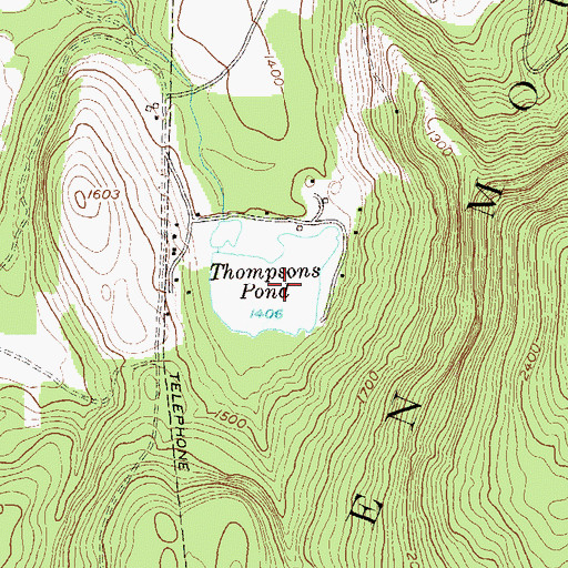 Topographic Map of Thompsons Pond Upper Dam, VT