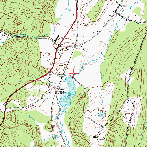 Topographic Map of Millers Pond Dam, VT