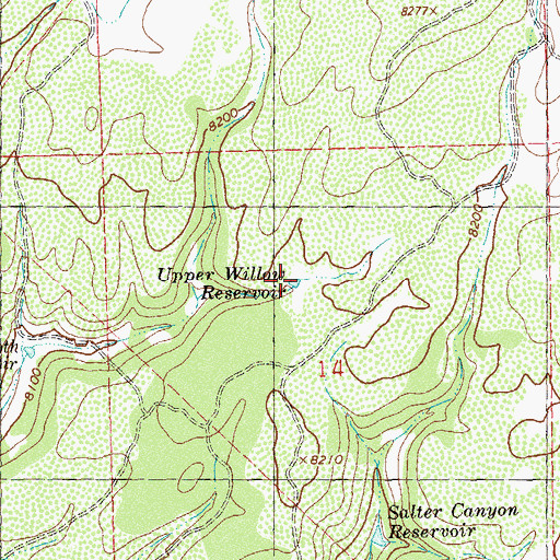 Topographic Map of Upper Willow Reservoir, CO