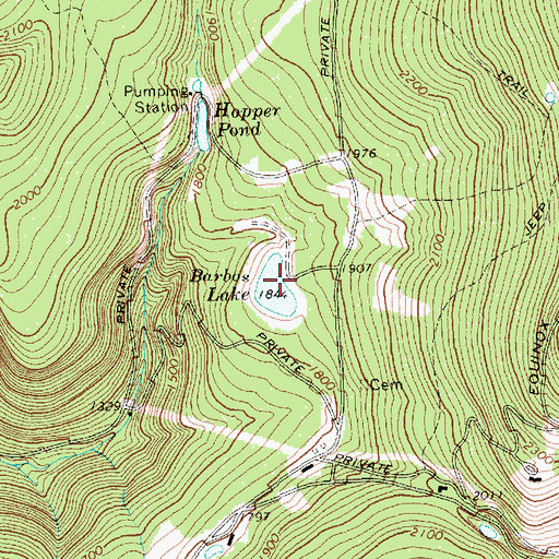 Topographic Map of Barbos Lake Dam, VT
