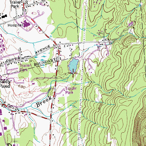 Topographic Map of Upper Eddy Pond Dam, VT