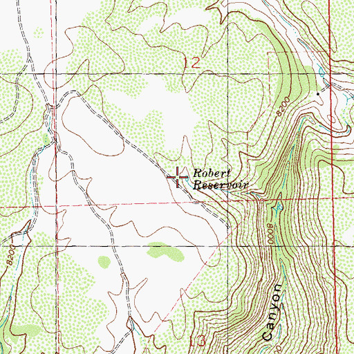 Topographic Map of Robert Reservoir, CO